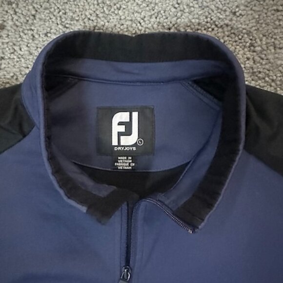 FootJoy Dry Joys Men’s Golf Jacket Long Sleeve Navy Black Zip Front Jacket, L - Picture 5 of 13